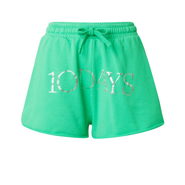 10Days Pantaloni  verde deschis / argintiu