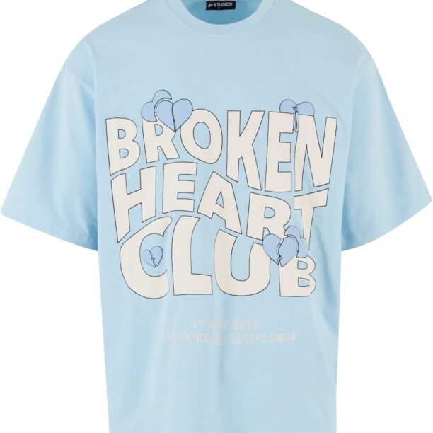 2Y Studios Tricou 'Broken Heart Club'  crem / albastru deschis / negru