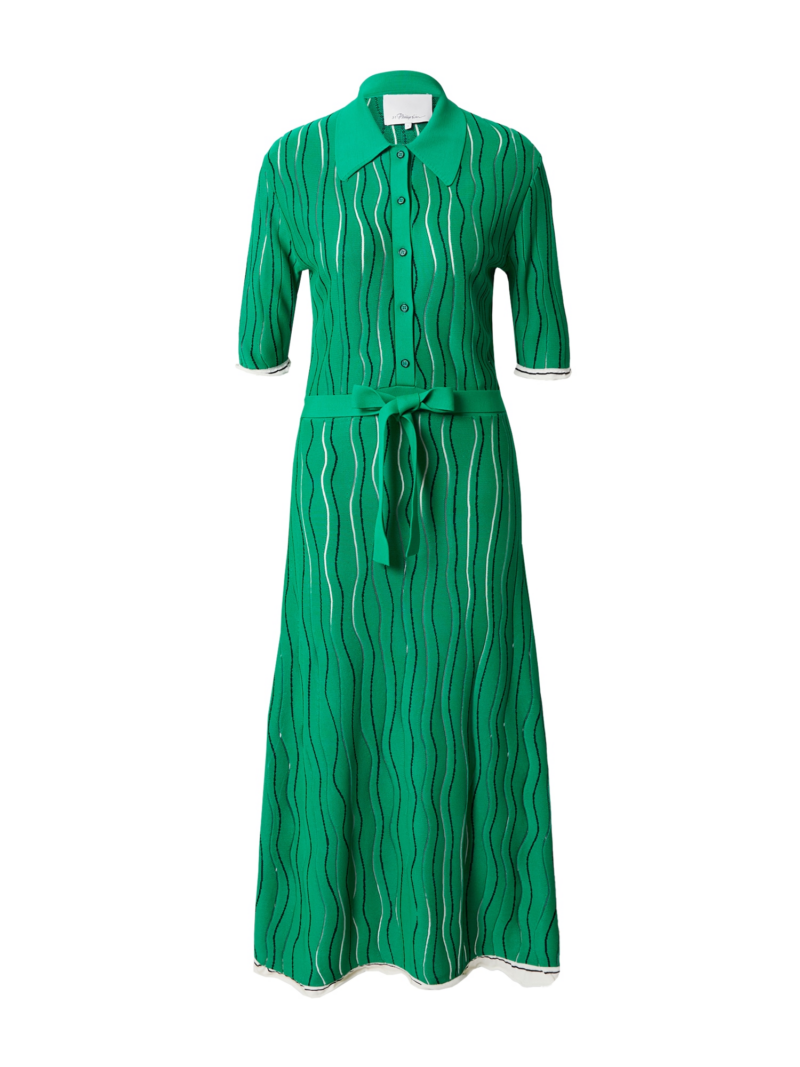 3.1 Phillip Lim Rochie tricotat  verde / negru / alb