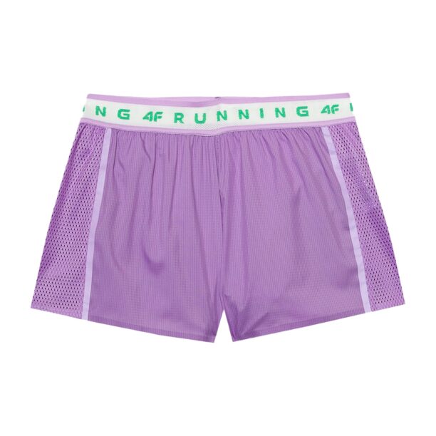 4F Pantaloni sport  verde / albastru violet / alb