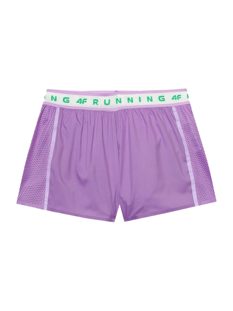 4F Pantaloni sport  verde / albastru violet / alb