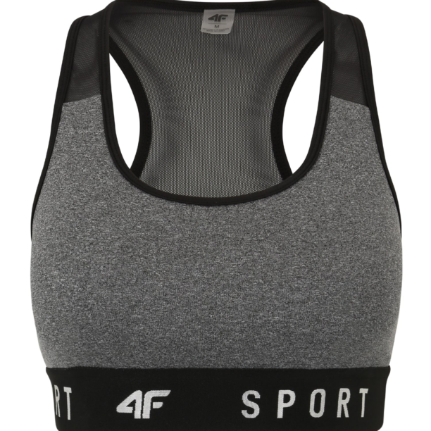 4F Sutien sport  gri amestecat / negru