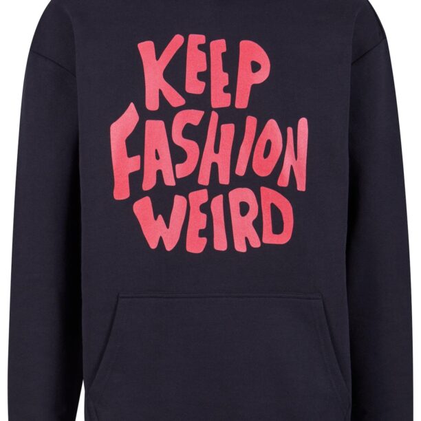 9N1M SENSE Bluză de molton 'Keep Fashion Weird'  roșu rodie / negru