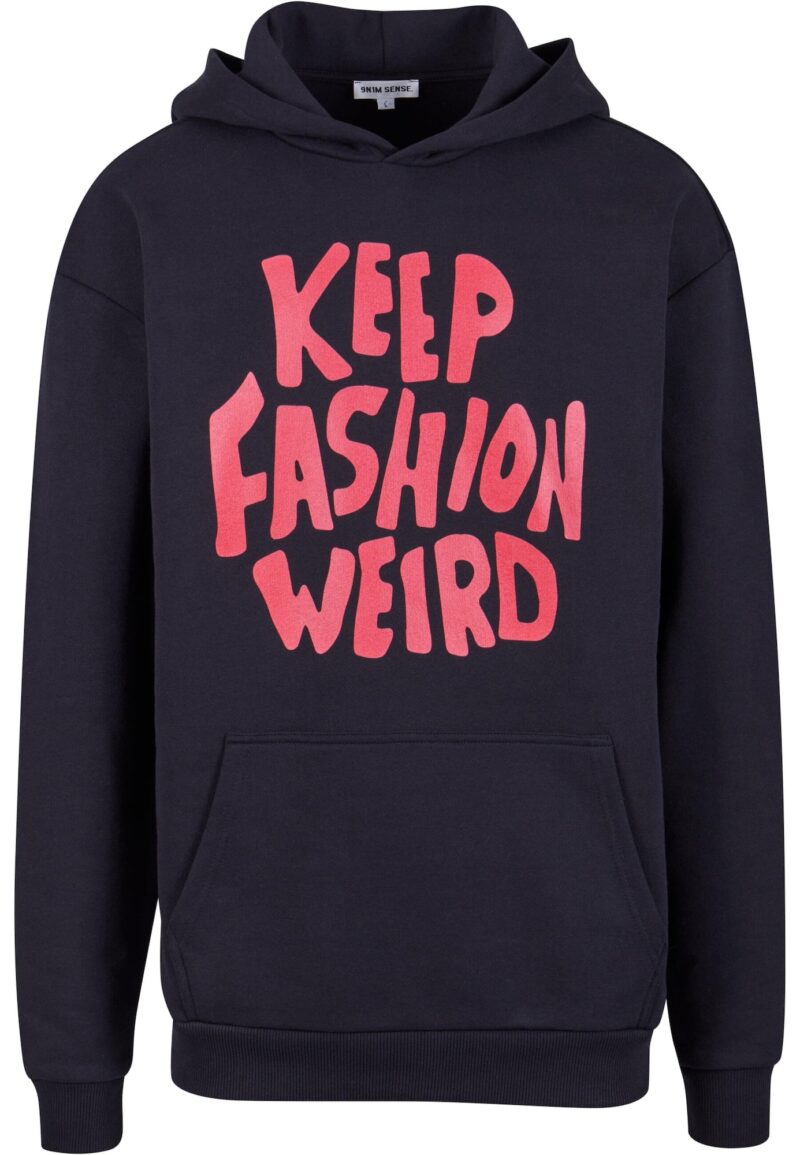 9N1M SENSE Bluză de molton 'Keep Fashion Weird'  roșu rodie / negru