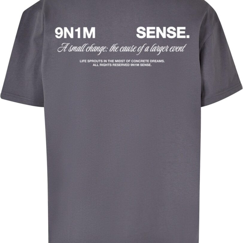 9N1M SENSE Tricou 'Change'  gri închis / alb