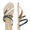 ABOUT YOU Flip-flops 'FLORENTINE'  negru / argintiu / alb