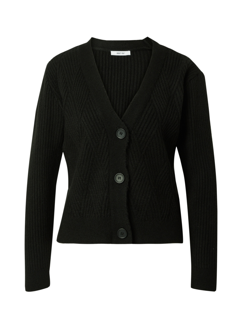 ABOUT YOU Geacă tricotată 'Elisabeth Cardigan'  negru