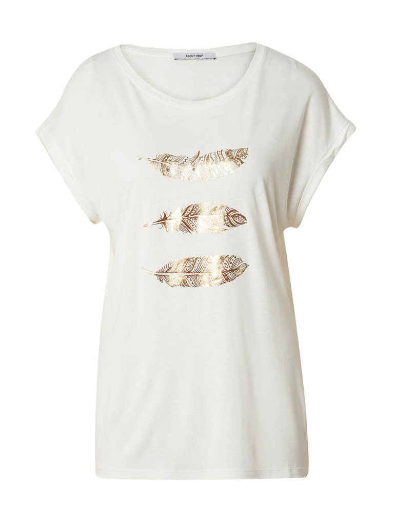 ABOUT YOU Tricou 'Antoinetta'  crem / auriu / alb