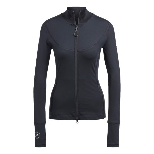 ADIDAS BY STELLA MCCARTNEY Bluză cu fermoar sport 'Truepurpose Training Midlayer'  negru / alb