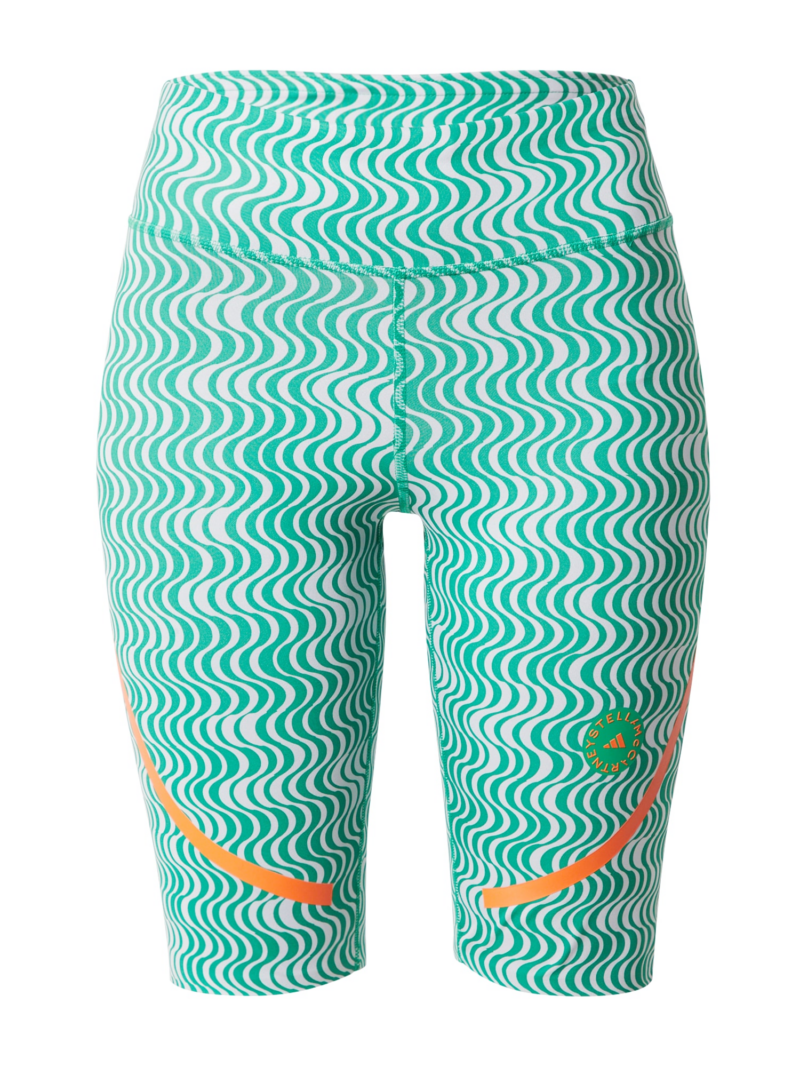 ADIDAS BY STELLA MCCARTNEY Pantaloni sport 'Truepurpose Printed Cycling'  verde / portocaliu / alb