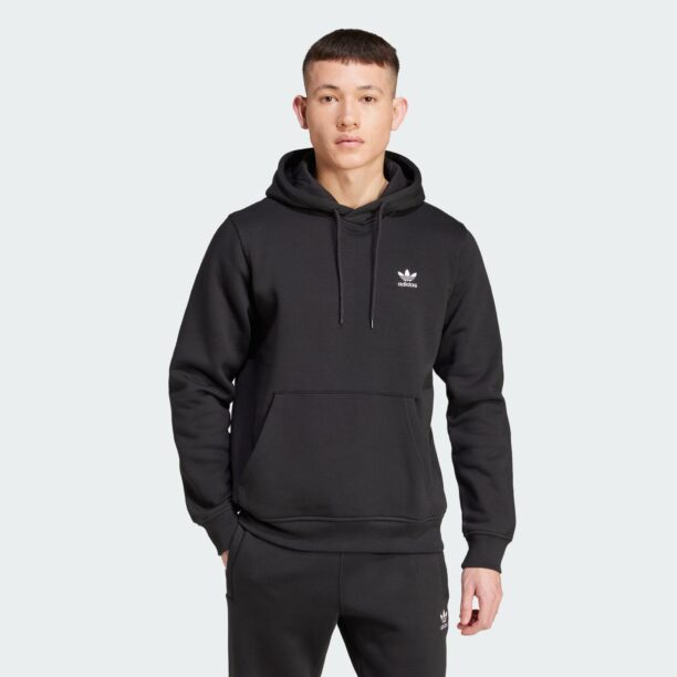 Cumpăra ADIDAS ORIGINALS Bluză de molton 'Essentials'  negru / alb