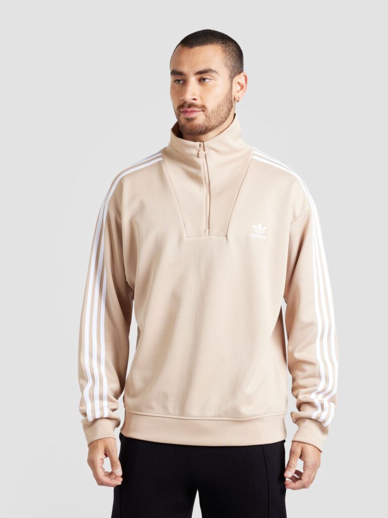 ADIDAS ORIGINALS Bluză de molton  bej / alb