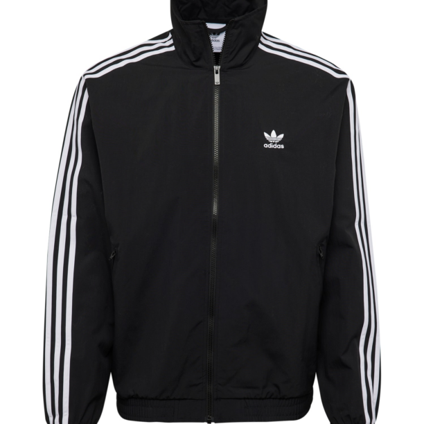 ADIDAS ORIGINALS Bluză de molton  negru / alb