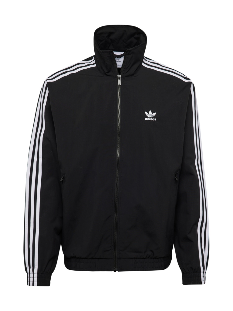 ADIDAS ORIGINALS Bluză de molton  negru / alb