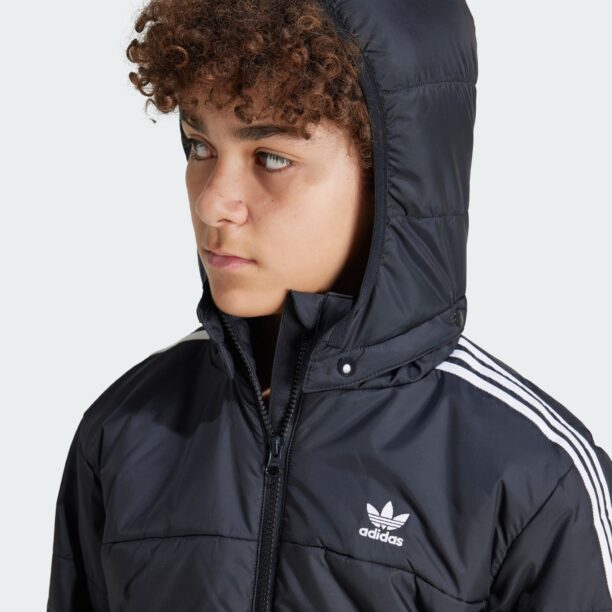 ADIDAS ORIGINALS Geacă de primăvară-toamnă 'Adicolor'  negru / alb preţ