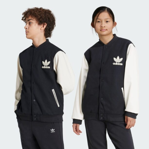 Preţ ADIDAS ORIGINALS Geacă de primăvară-toamnă 'Adicolor'  negru / alb natural