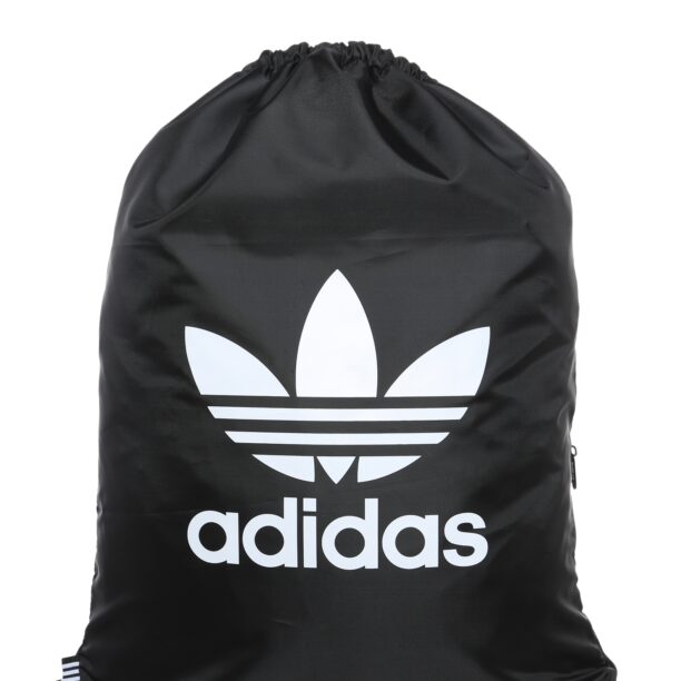 ADIDAS ORIGINALS Ghiozdan sac 'Trefoil Gym Sack'  negru / alb natural