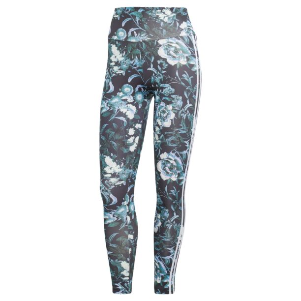 ADIDAS ORIGINALS Leggings 'Allover Print Flower'  albastru / negru / alb