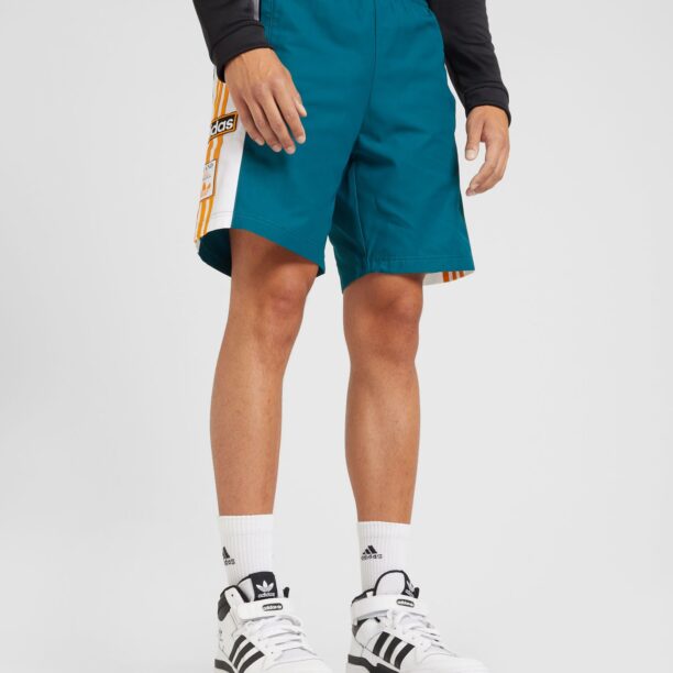 ADIDAS ORIGINALS Pantaloni 'Adibreak'  cyan / portocaliu / negru / alb