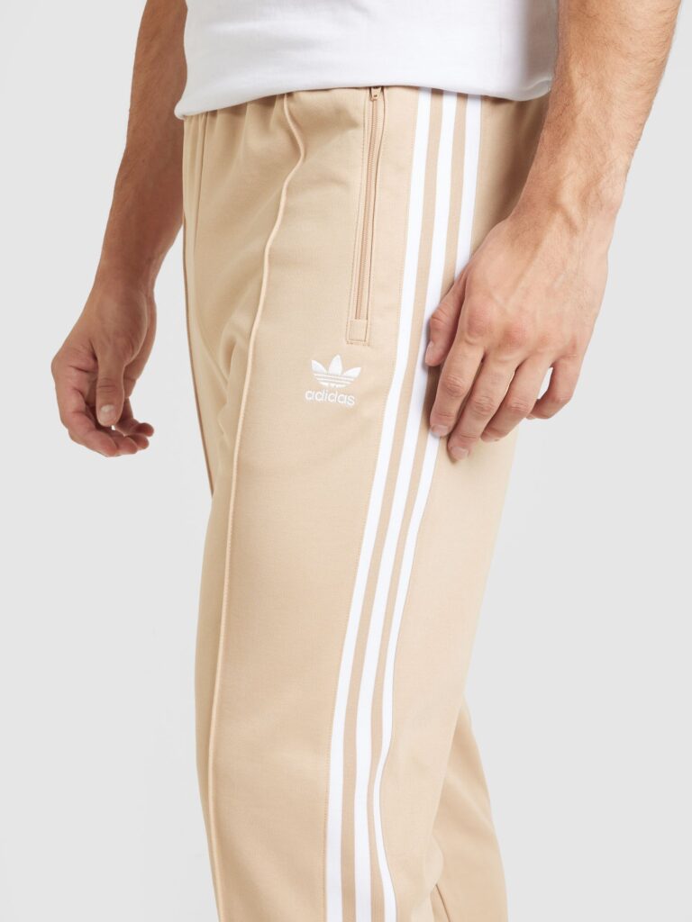 Cumpăra ADIDAS ORIGINALS Pantaloni 'Adicolor Classics Beckenbauer'  bej / alb