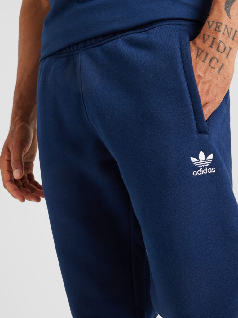 Preţ ADIDAS ORIGINALS Pantaloni 'Essential'  albastru închis / alb