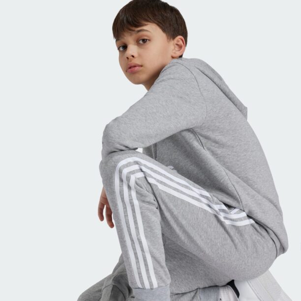 Cumpăra ADIDAS ORIGINALS Pantaloni 'Trefoil'  gri amestecat / alb