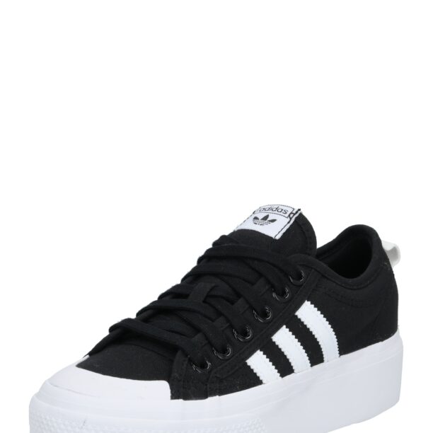 ADIDAS ORIGINALS Sneaker low 'Nizza Platform'  negru / alb