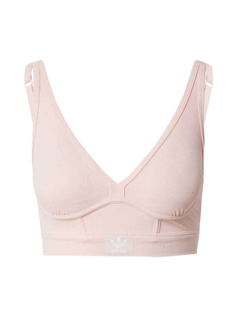 ADIDAS ORIGINALS Sutien 'LONGLINE BRALETTE - Originals Rib 2-2'  roz pastel / alb