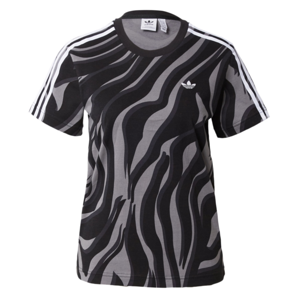 ADIDAS ORIGINALS Tricou 'Abstract Allover Animal Print'  gri / gri închis / negru / alb