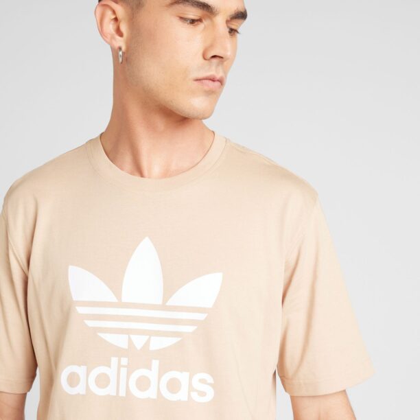 ADIDAS ORIGINALS Tricou 'Adicolor Trefoil'  bej / alb preţ