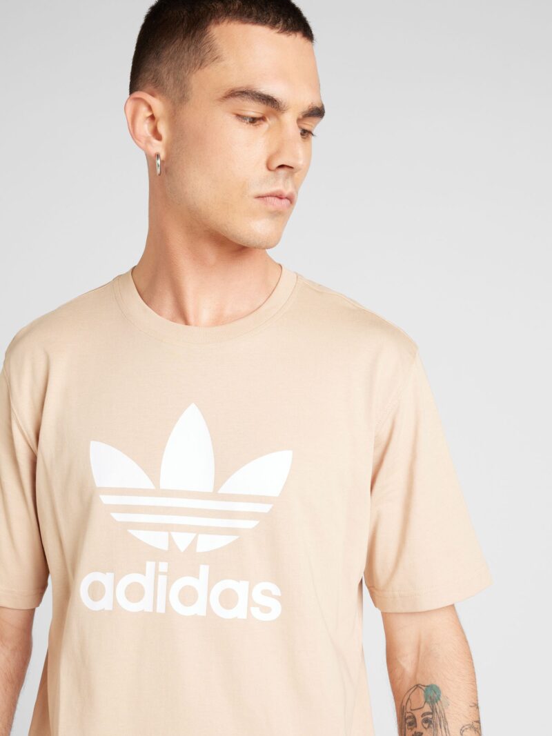 ADIDAS ORIGINALS Tricou 'Adicolor Trefoil'  bej / alb preţ