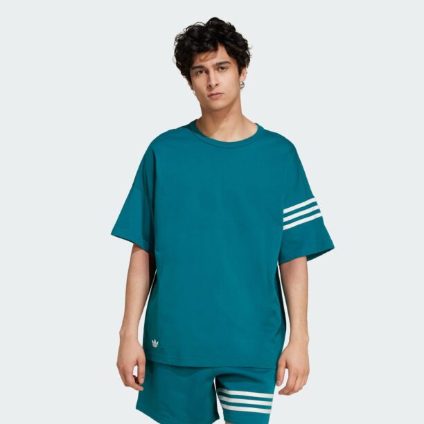 ADIDAS ORIGINALS Tricou 'Neuclassics'  verde petrol / alb