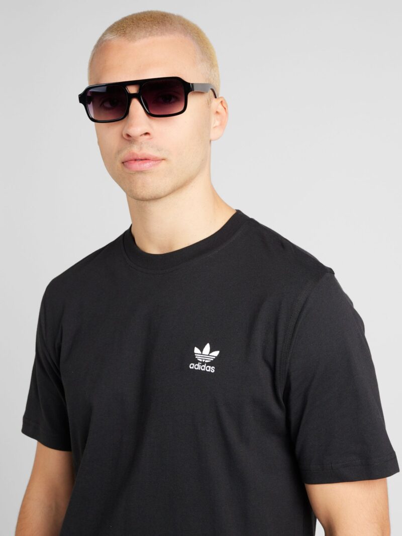 Cumpăra ADIDAS ORIGINALS Tricou 'Trefoil Essentials'  negru / alb murdar