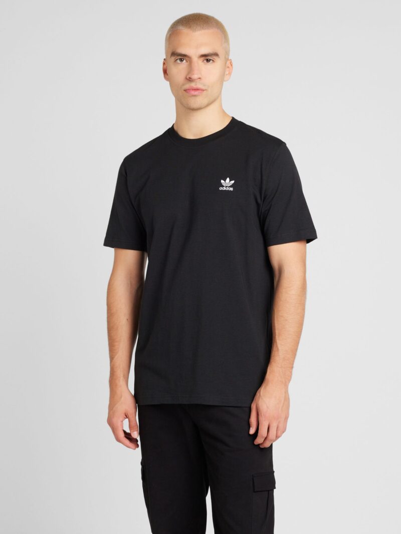 Preţ ADIDAS ORIGINALS Tricou 'Trefoil Essentials'  negru / alb murdar