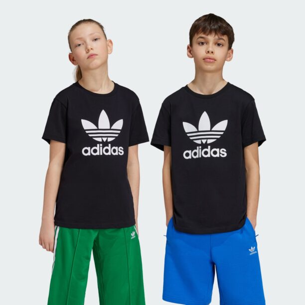 ADIDAS ORIGINALS Tricou 'Trefoil'  negru / alb preţ