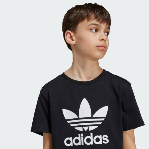 ADIDAS ORIGINALS Tricou 'Trefoil'  negru / alb