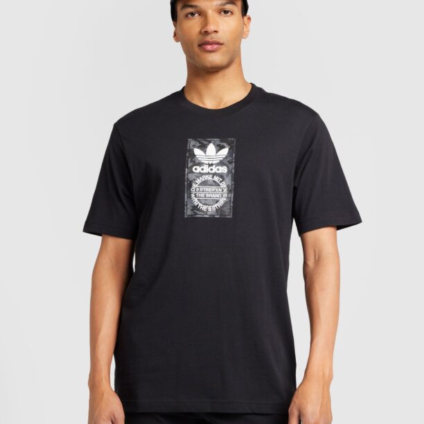 ADIDAS ORIGINALS Tricou  gri / negru / alb