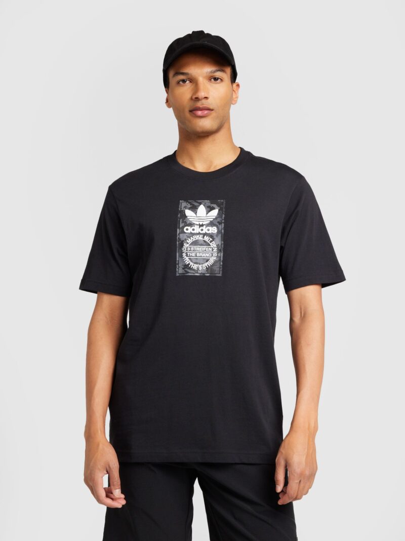 ADIDAS ORIGINALS Tricou  gri / negru / alb