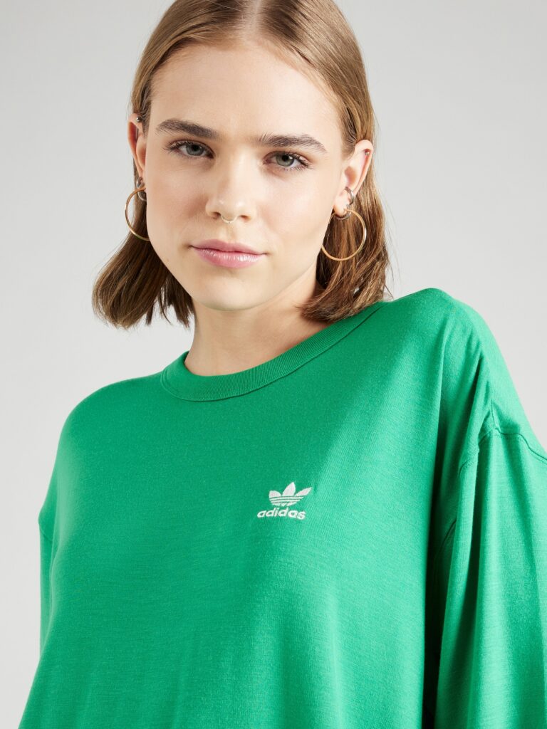 Preţ ADIDAS ORIGINALS Tricou supradimensional 'Trefoil'  verde / alb