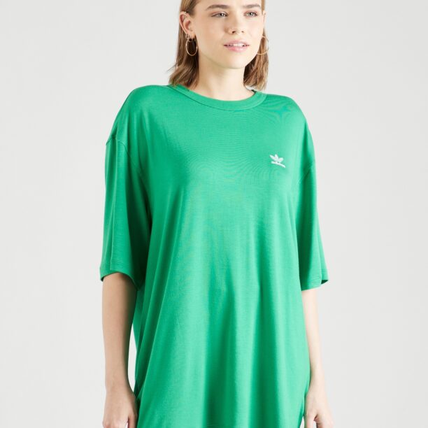 ADIDAS ORIGINALS Tricou supradimensional 'Trefoil'  verde / alb