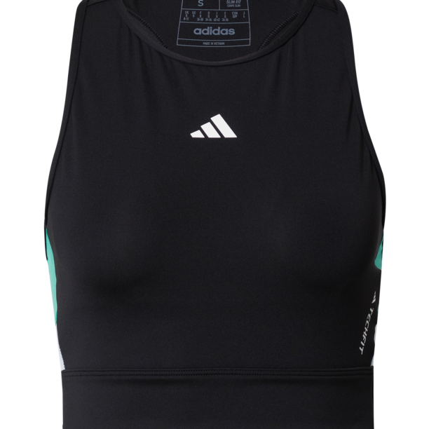 ADIDAS PERFORMANCE Sport top 'Techfit Colorblock '  verde jad / negru / alb murdar