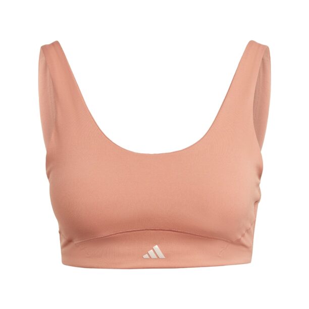 ADIDAS PERFORMANCE Sutien sport 'Coreflow Luxe Studio'  maro deschis / alb