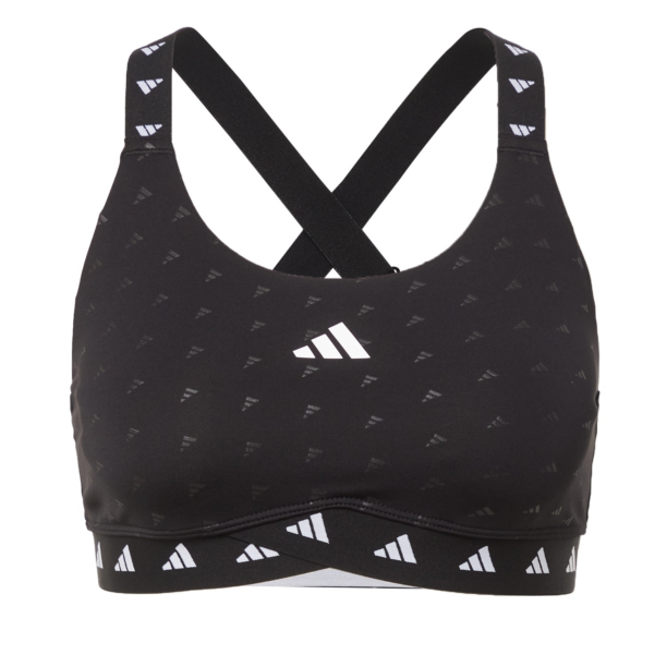 ADIDAS PERFORMANCE Sutien sport 'PowerImpact Luxe'  negru / alb