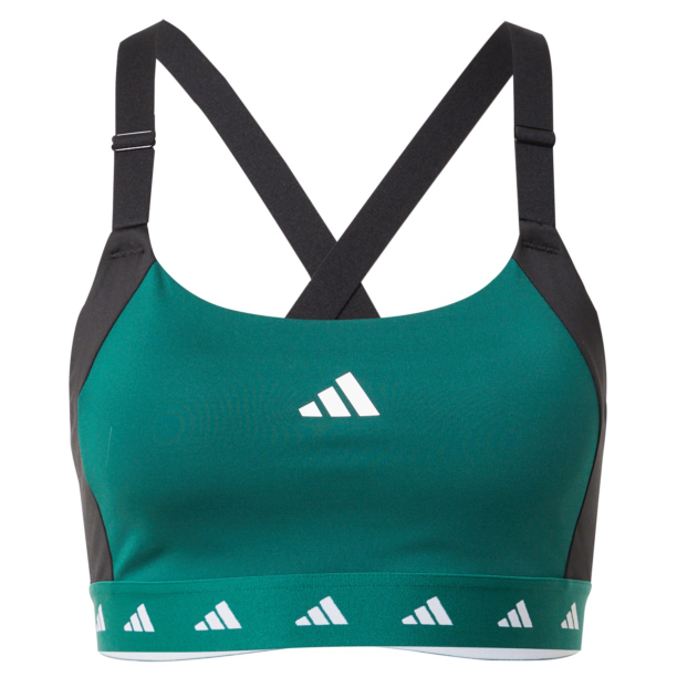 ADIDAS PERFORMANCE Sutien sport 'Powerimpact'  verde smarald / negru / alb