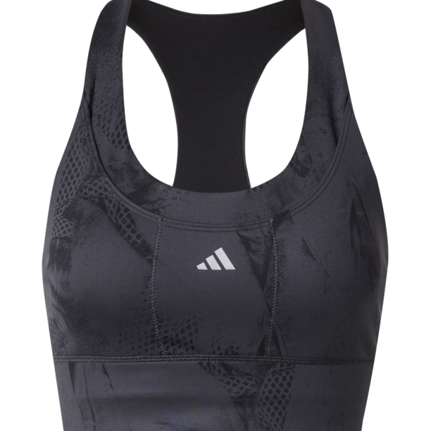 ADIDAS PERFORMANCE Sutien sport  gri metalic / negru / alb