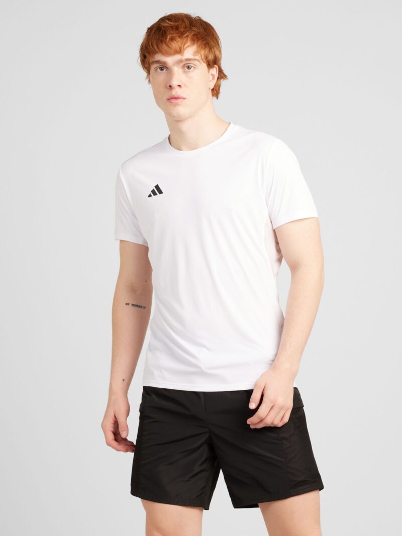 ADIDAS PERFORMANCE Tricou funcțional 'ADIZERO'  negru / alb