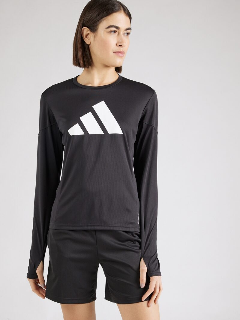 ADIDAS PERFORMANCE Tricou funcțional 'RUN IT'  negru / alb