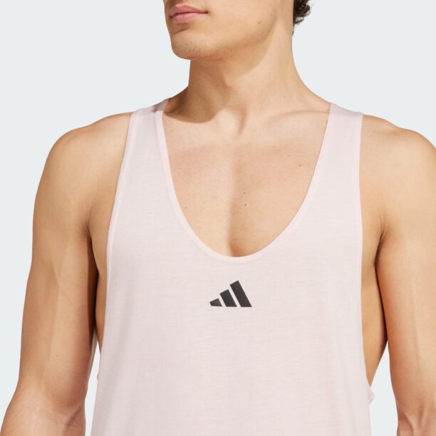 Original ADIDAS PERFORMANCE Tricou funcțional 'Workout Stringer'  roz pastel / negru