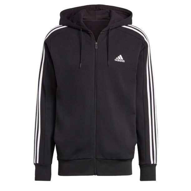 ADIDAS SPORTSWEAR Bluză cu fermoar sport 'Essentials French Terry'  negru / alb