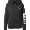 ADIDAS SPORTSWEAR Bluză cu fermoar sport 'Essentials'  negru / alb